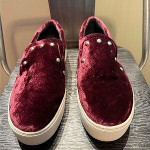 Rebecca Minkoff Burgundy Velvet Loafers